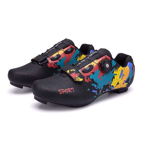 男性と女性のマウンテンバイク通気性スピニングハードソールサイクリングシューズ